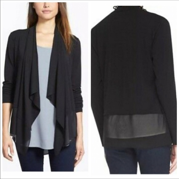 Eileen Fisher Black Silk Cardigan PP/2-4P - Picture 1 of 8
